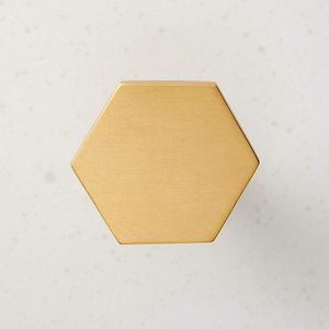 CB2 Hex Brushed Brass Knobs (18)